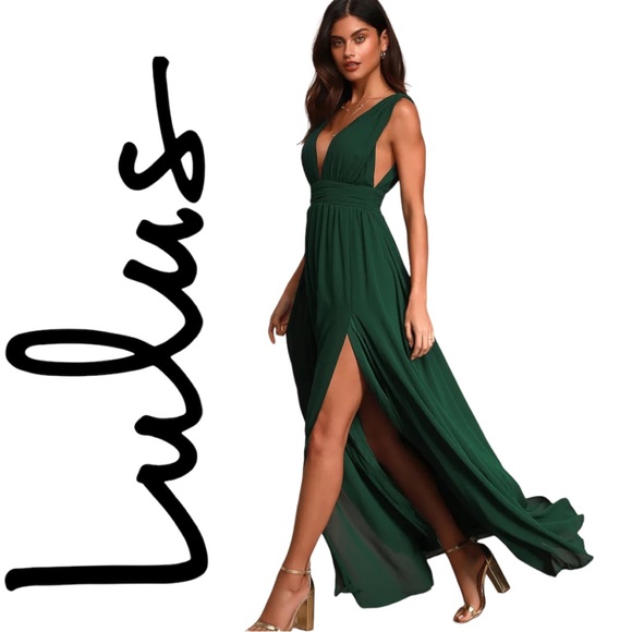 Lulus Dresses & Skirts - NWT Heavenly Hues Forest Green Maxi Dress Size Med. Lulus Exclusive